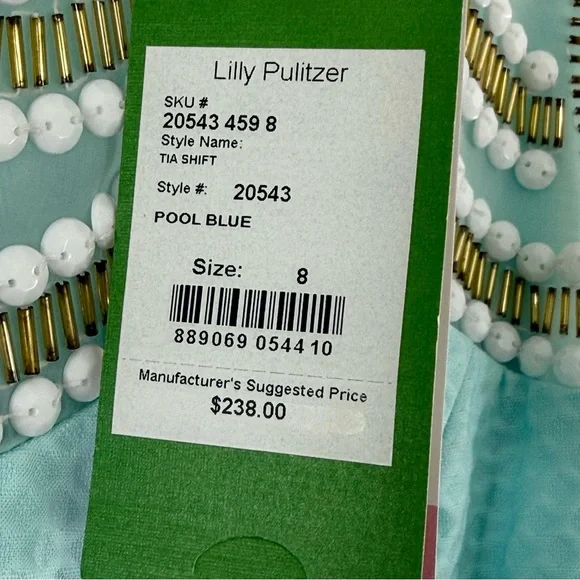 NEW Lily Pulitzer Aqua Sleeveless Mini Dress Size 8 - Picture 4 of 7